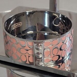Vintage 2000 Coach  Signature "C" Pink & Silver Bangle